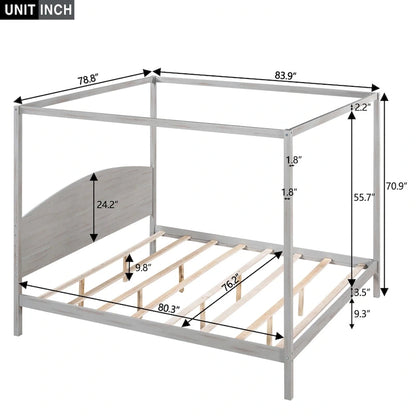 King Size Canopy Platform Bed