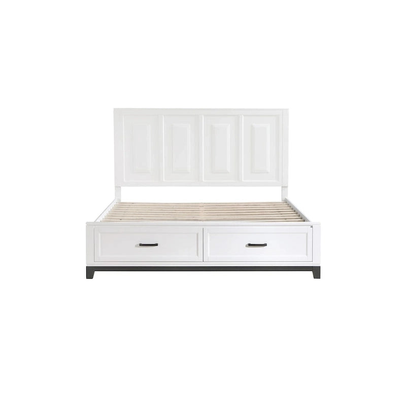 Saratoga 3 Piece White Modern Storage Platform Bedroom Set