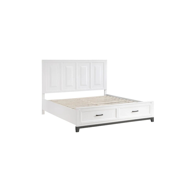 Saratoga 3 Piece White Modern Storage Platform Bedroom Set
