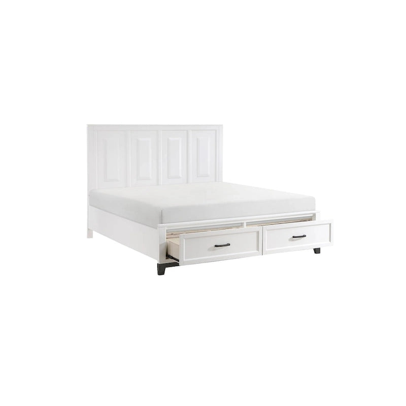 Saratoga 3 Piece White Modern Storage Platform Bedroom Set