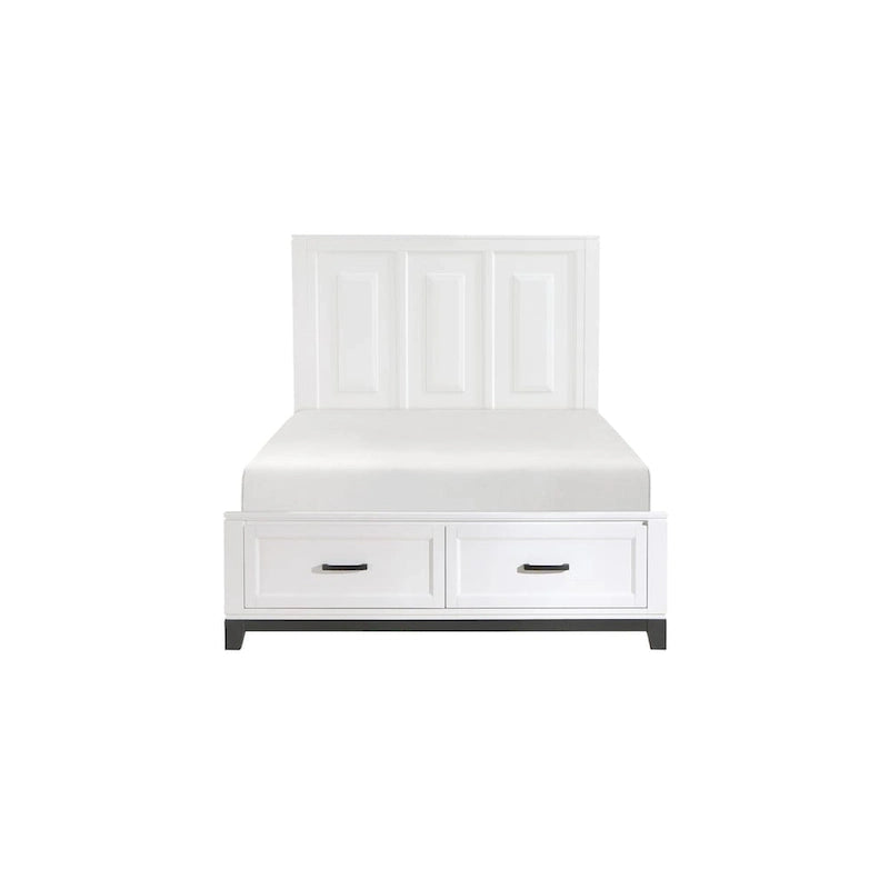 Saratoga 3 Piece White Modern Storage Platform Bedroom Set