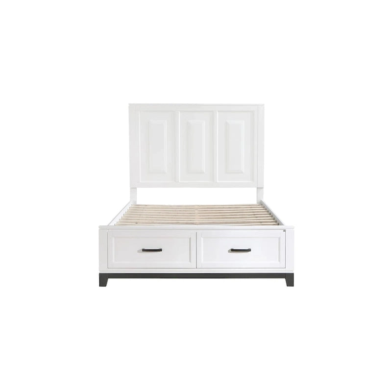 Saratoga 3 Piece White Modern Storage Platform Bedroom Set