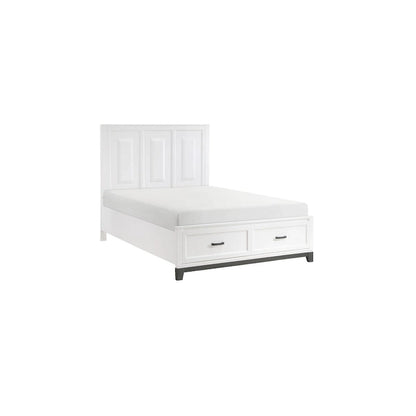 Saratoga 3 Piece White Modern Storage Platform Bedroom Set