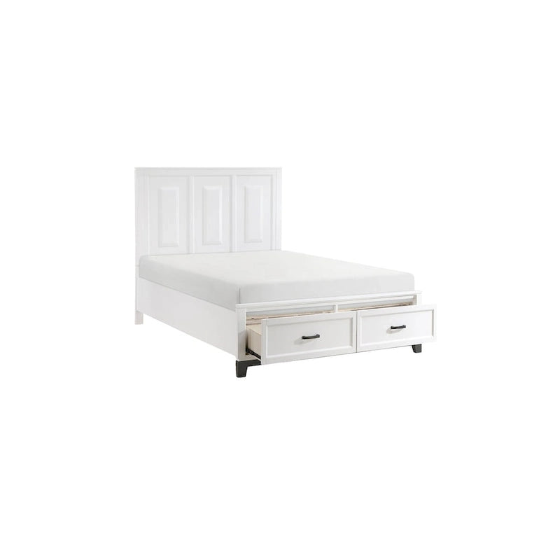 Saratoga 3 Piece White Modern Storage Platform Bedroom Set