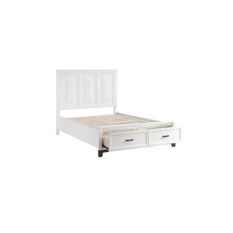 Saratoga 3 Piece White Modern Storage Platform Bedroom Set