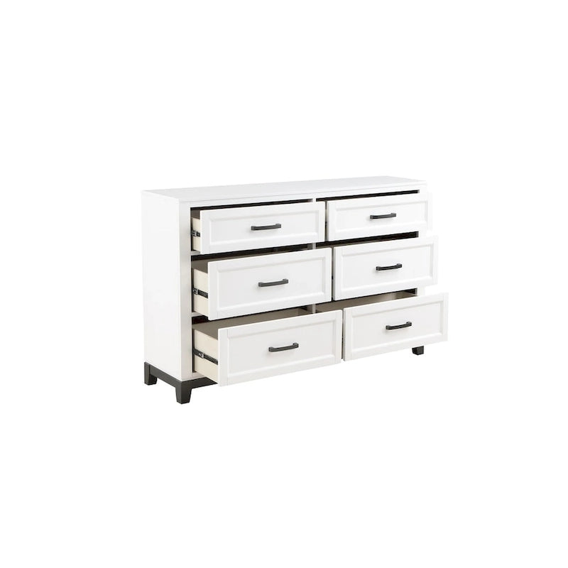 Saratoga 3 Piece White Modern Storage Platform Bedroom Set