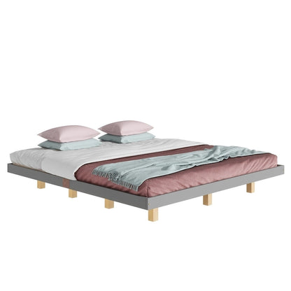 King Size Floating Bed with LED Lights