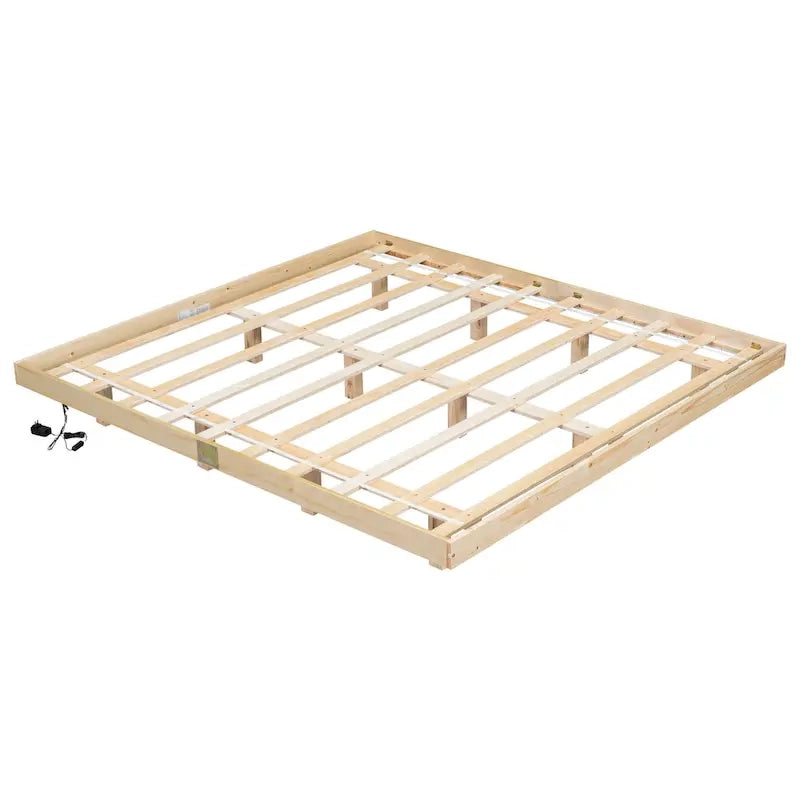 King Size Floating Bed with LED Lights