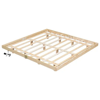 King Size Floating Bed with LED Lights