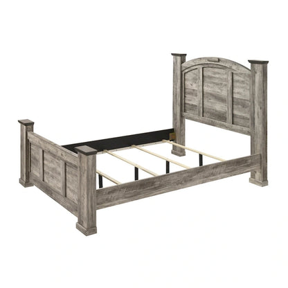 Aimon 3 Piece Gray Rustic Panel Bedroom Set