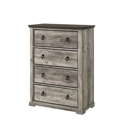 Aimon 3 Piece Gray Rustic Panel Bedroom Set