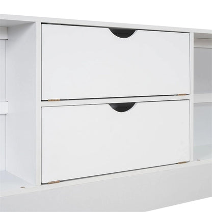 Queen Size Platform Bed with Storage Headboard and 8 Drawers