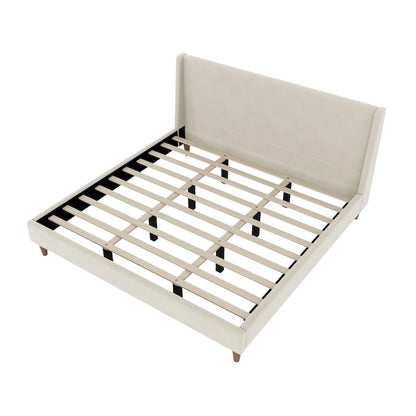 Modern Boucle Upholstered Platform Bed by Harper&Bright Designs