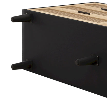 59  Rattan Storage Cabinet with 6 Drawers and Wood Legs