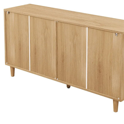 59  Rattan Storage Cabinet with 6 Drawers and Wood Legs