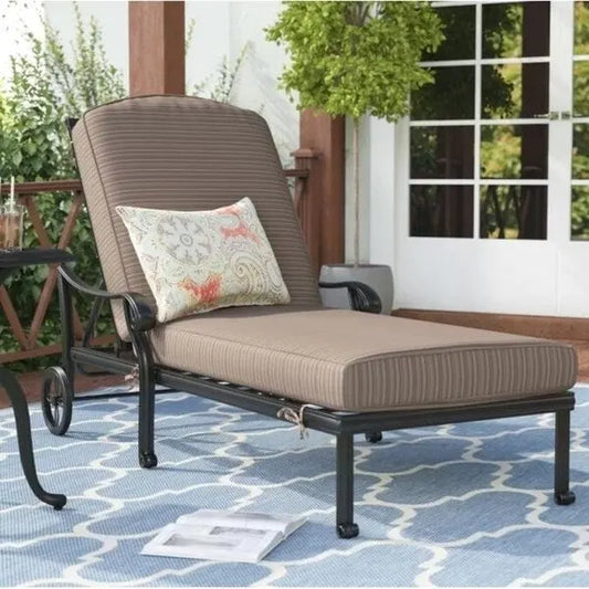 Manasquan Olefin/Aluminum Chaise Lounger and Cushion by Havenside Home