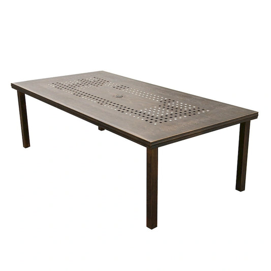 Modern Outdoor Mesh Aluminum 95-in Rectangle Large Patio Dining Table