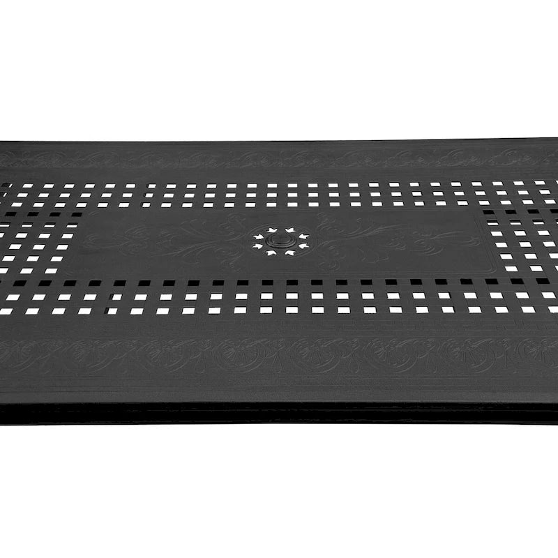 Modern Outdoor Mesh Aluminum 95-in Rectangle Large Patio Dining Table