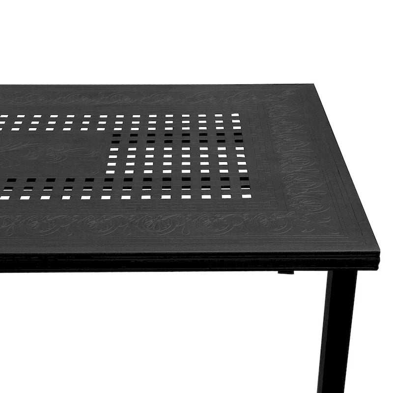 Modern Outdoor Mesh Aluminum 95-in Rectangle Large Patio Dining Table