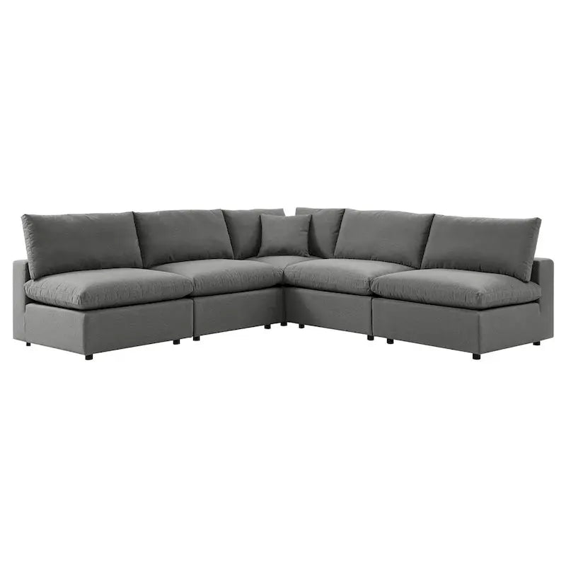 Commix 5-Piece Outdoor Patio Armless Sectional Sofa