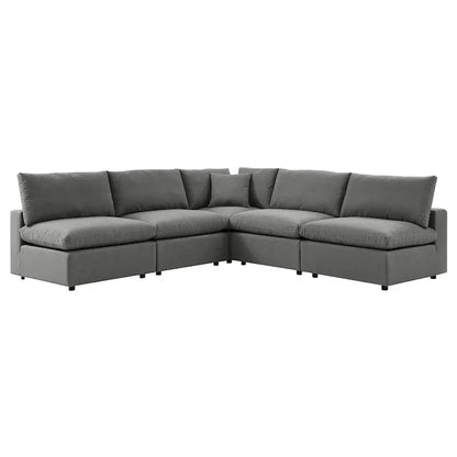 Commix 5-Piece Outdoor Patio Armless Sectional Sofa