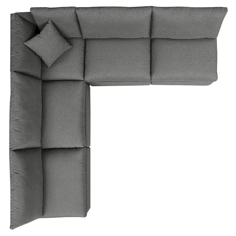 Commix 5-Piece Outdoor Patio Armless Sectional Sofa