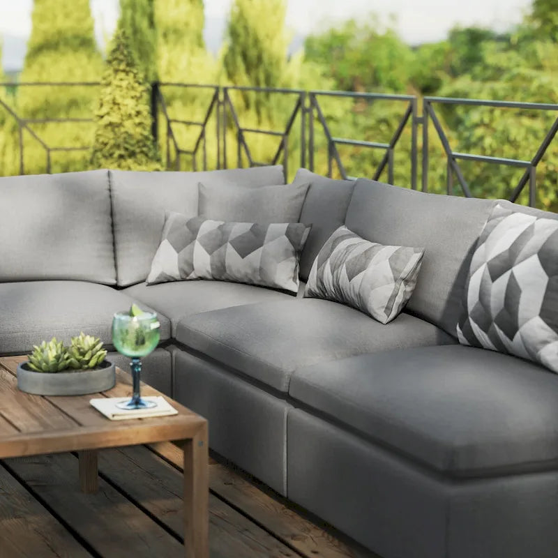Commix 5-Piece Outdoor Patio Armless Sectional Sofa
