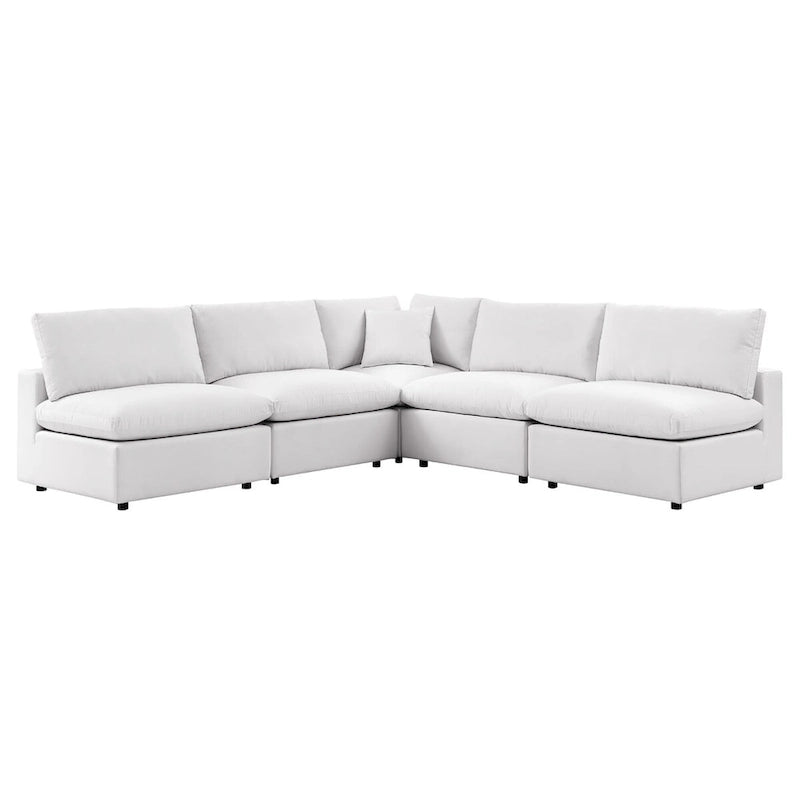 Commix 5-Piece Outdoor Patio Armless Sectional Sofa