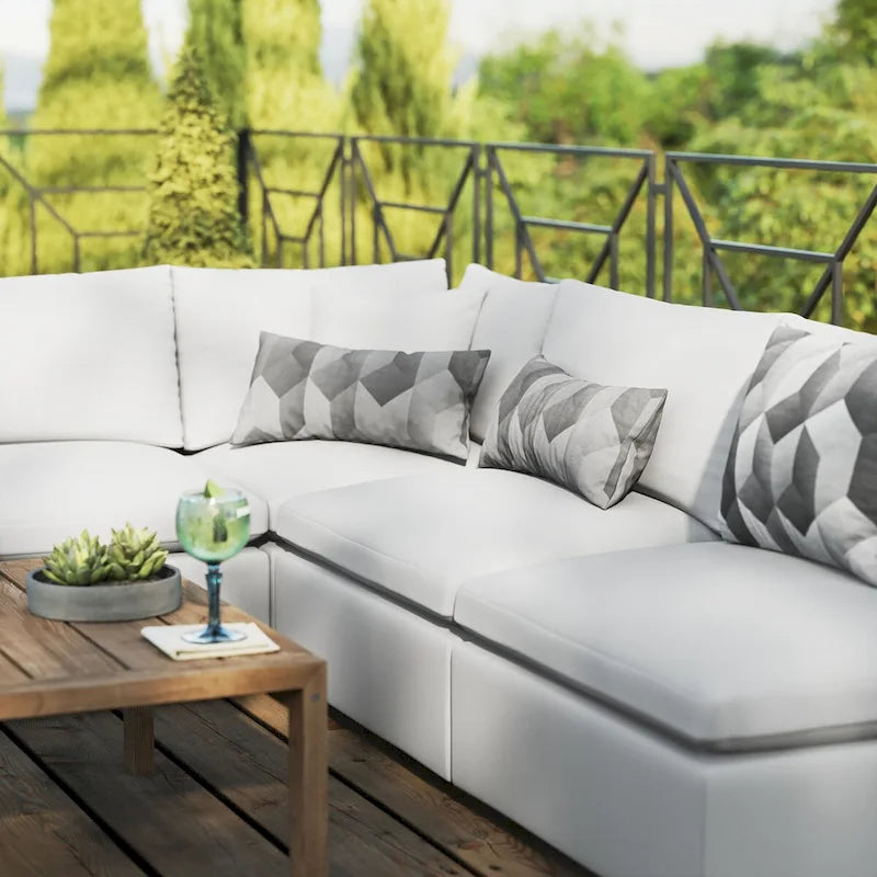 Commix 5-Piece Outdoor Patio Armless Sectional Sofa