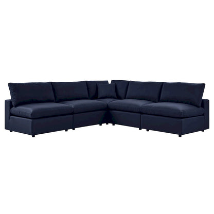 Commix 5-Piece Outdoor Patio Armless Sectional Sofa