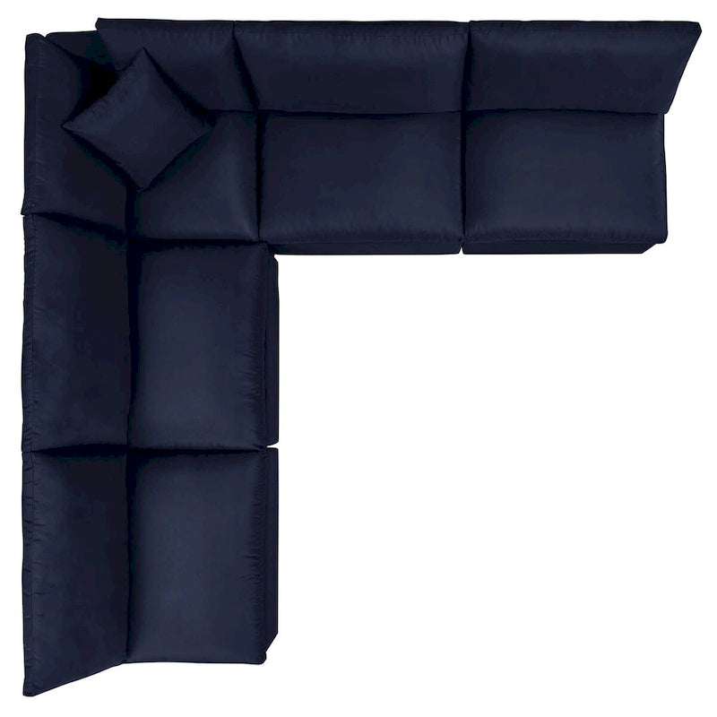 Commix 5-Piece Outdoor Patio Armless Sectional Sofa