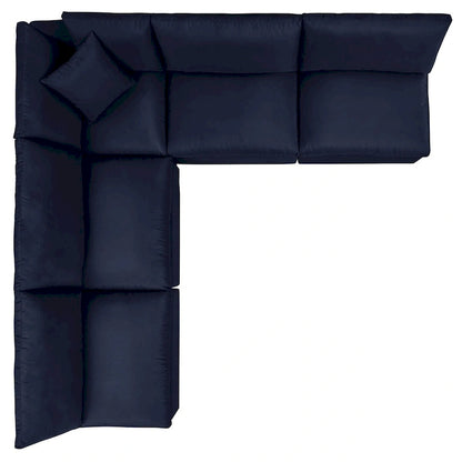 Commix 5-Piece Outdoor Patio Armless Sectional Sofa