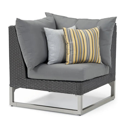 Milo Espresso 6 Piece Sunbrella Outdoor Patio Fire Sectional