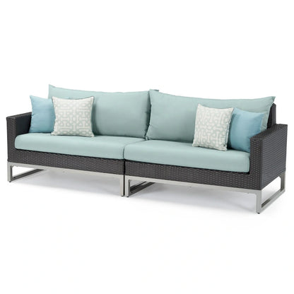 Milo Espresso 6 Piece Sunbrella Outdoor Patio Fire Sectional