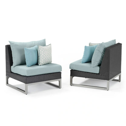 Milo Espresso 6 Piece Sunbrella Outdoor Patio Fire Sectional