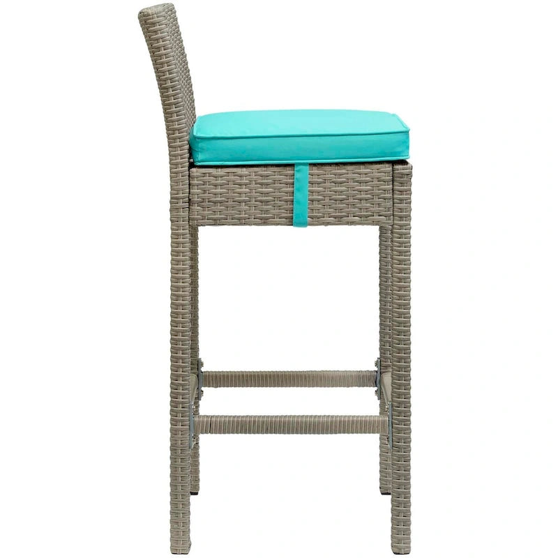 Havenside Home Bocabec Patio Wicker Rattan Bar Stool