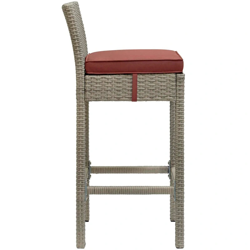 Havenside Home Bocabec Patio Wicker Rattan Bar Stool