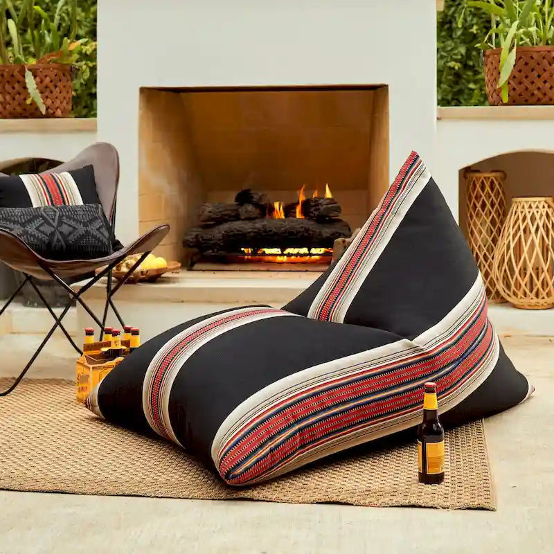 Sorra Home Sunbrella Pendleton Outdoor Bean Lounger - 54 in W x 38 in W x 21 in H