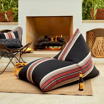 Sorra Home Sunbrella Pendleton Outdoor Bean Lounger - 54 in W x 38 in W x 21 in H