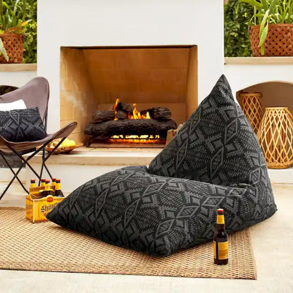 Sorra Home Sunbrella Pendleton Outdoor Bean Lounger - 54 in W x 38 in W x 21 in H