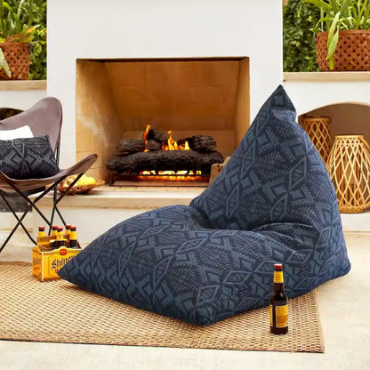 Sorra Home Sunbrella Pendleton Outdoor Bean Lounger - 54 in W x 38 in W x 21 in H