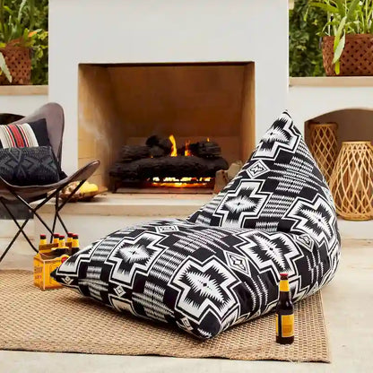 Sorra Home Sunbrella Pendleton Outdoor Bean Lounger - 54 in W x 38 in W x 21 in H