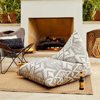 Sorra Home Sunbrella Pendleton Outdoor Bean Lounger - 54 in W x 38 in W x 21 in H