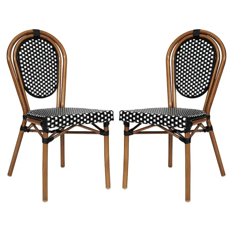 2 Pack All-Weather Commercial Paris Chair with Metal Frames - N/A