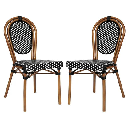 2 Pack All-Weather Commercial Paris Chair with Metal Frames - N/A