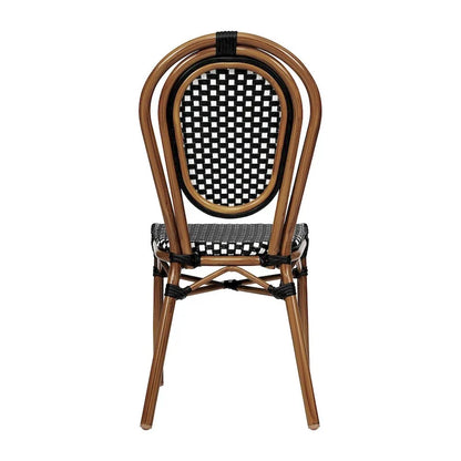 2 Pack All-Weather Commercial Paris Chair with Metal Frames - N/A