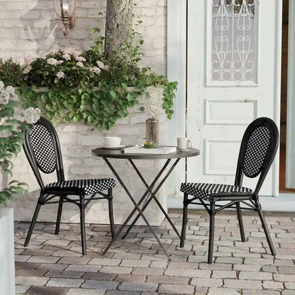 2 Pack All-Weather Commercial Paris Chair with Metal Frames - N/A