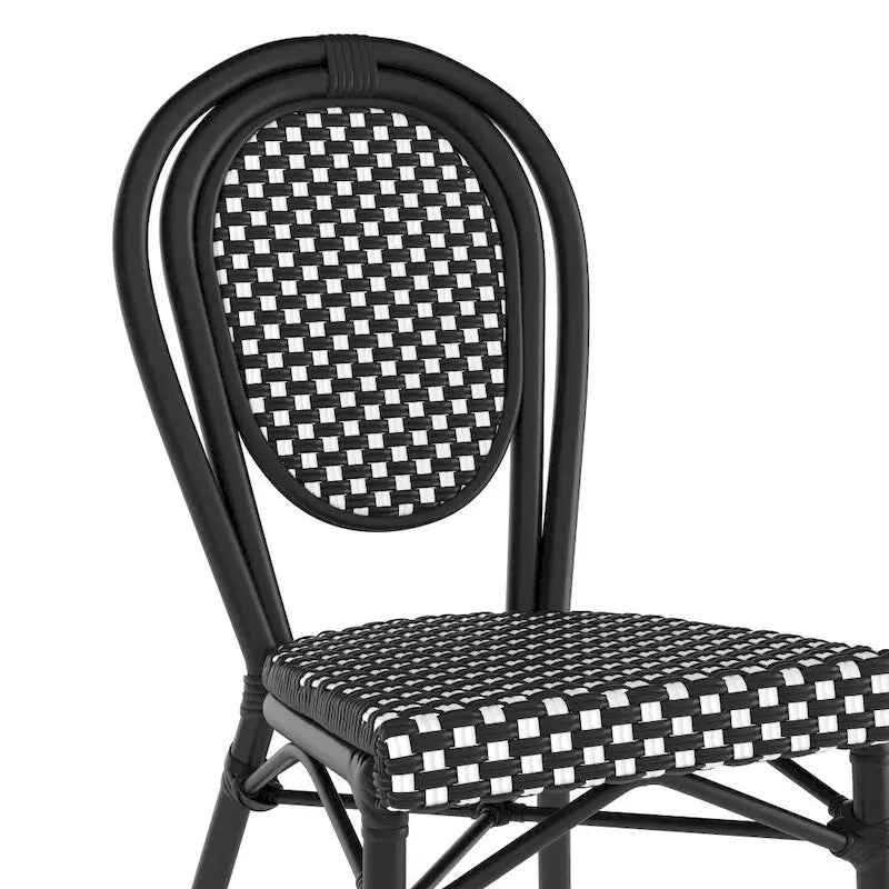 2 Pack All-Weather Commercial Paris Chair with Metal Frames - N/A