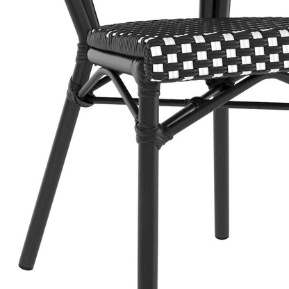2 Pack All-Weather Commercial Paris Chair with Metal Frames - N/A