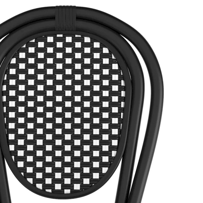 2 Pack All-Weather Commercial Paris Chair with Metal Frames - N/A